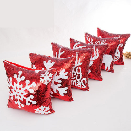 Funda de cojín con lentejuelas, Navidad