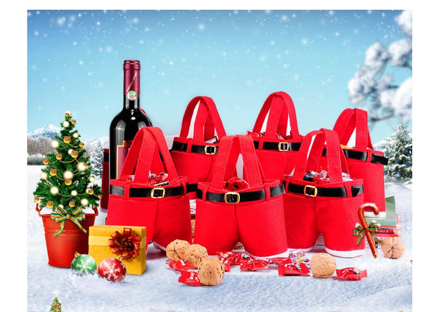 Bolsa roja navideña para caramelos y detalles