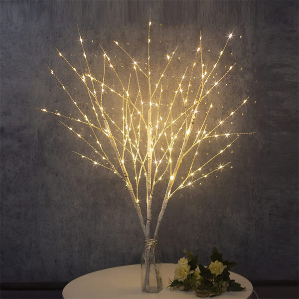 Árbol de abedul con luces LED para Navidad