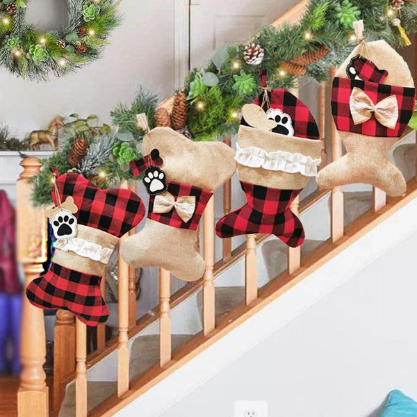 Calcetín navideño para regalos y decoración