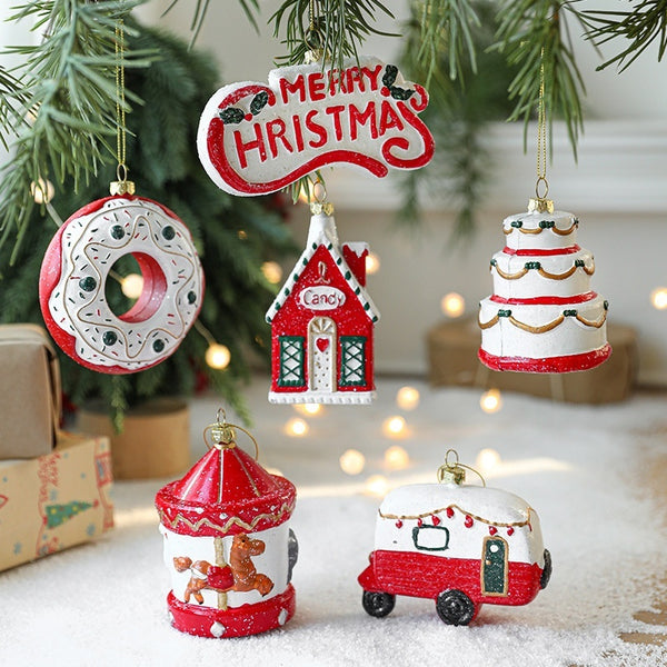 Colgantes de plástico pintado para árbol de Navidad